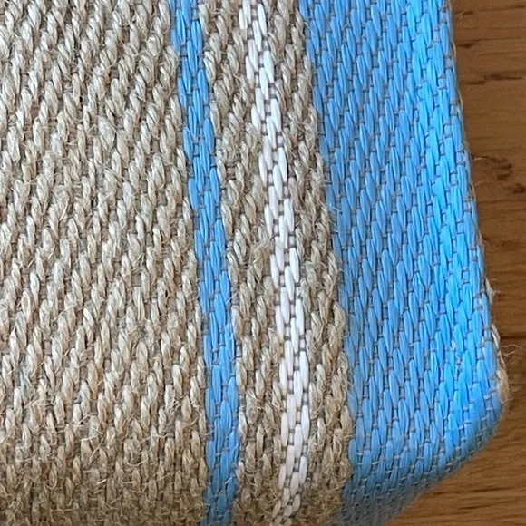 Marni Striped Raffia Tote Beige Blue Woven Crossbody Summer Bag Designer Tote - Picture 5 of 8